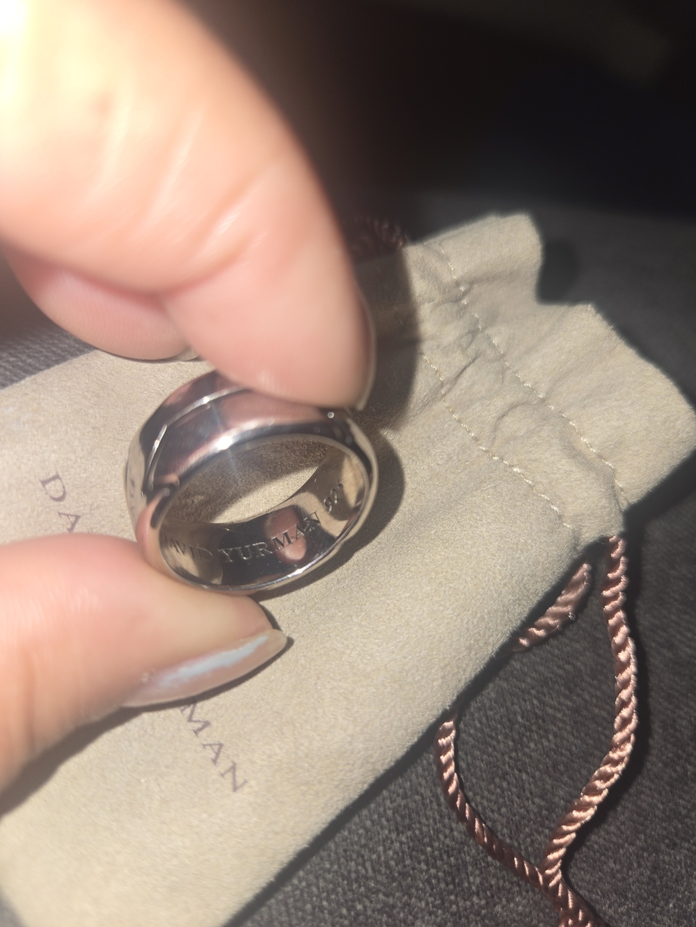 David Yurman Polished Silver-Tone Men's Band Ring Cairo collection size8 - Picture 5 of 5